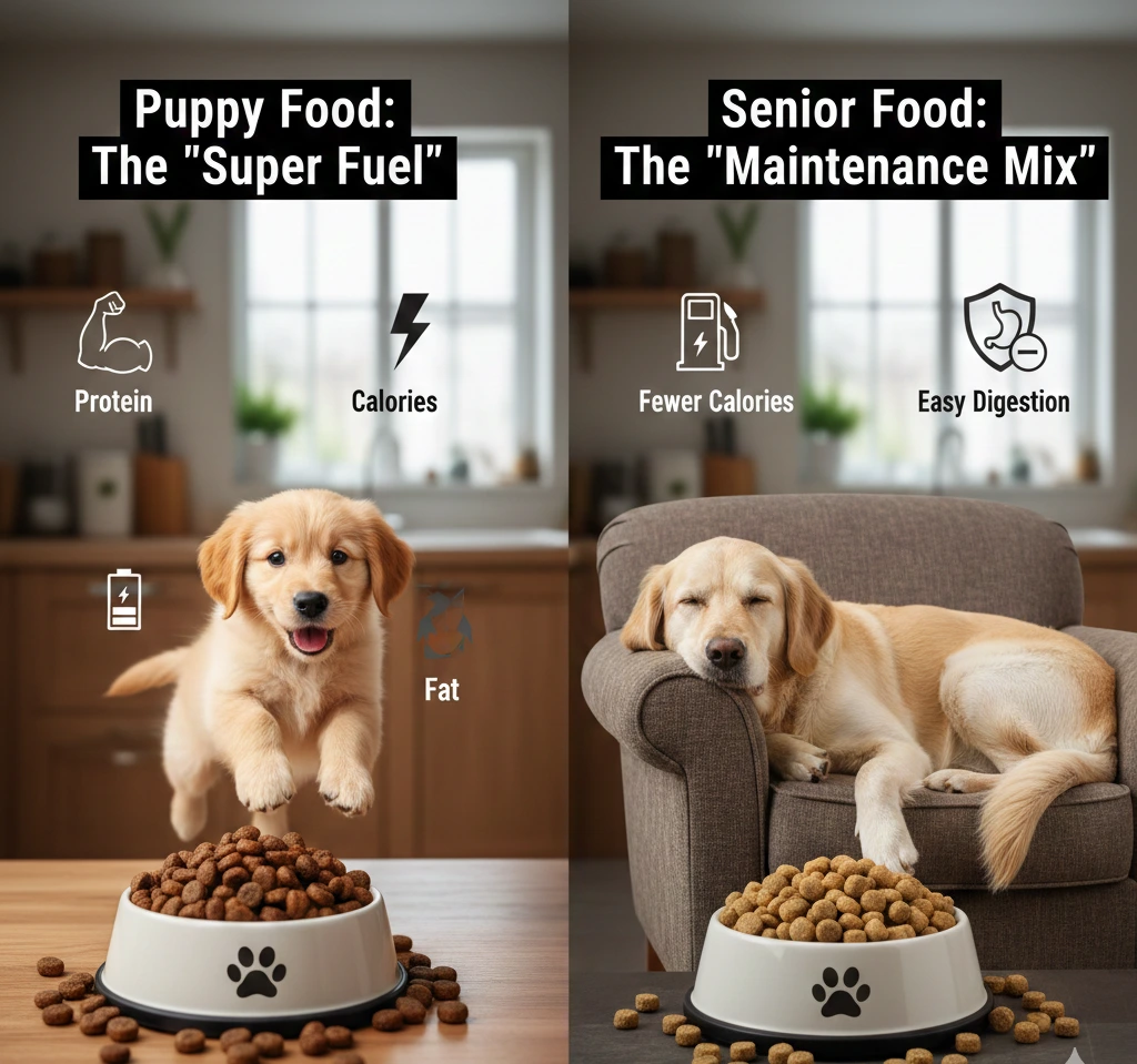 is puppy food good for senior dogs